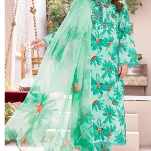 Arsh19 - Elegant 3 Piece Printed Linen Suit | Code: AR19-LP23