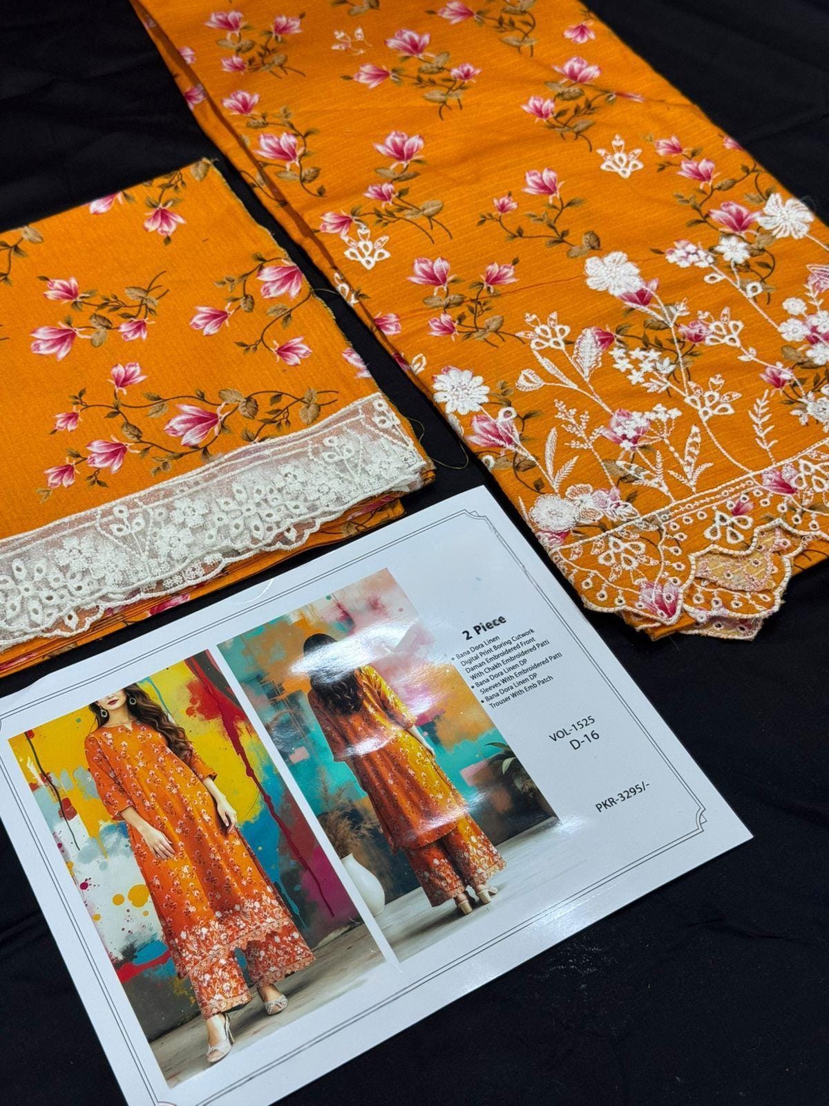 Arsh19 - Premium 2 Piece Linen Set | Code: 1525-D13 - Image 6